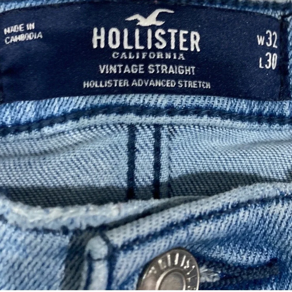 Hollister Vintage Straight Advanced Stretch Distressed Jeans Mens 32x30 Holes